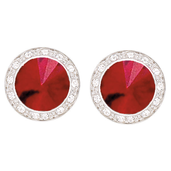 Red Stone Pierced Performance Earring 17mm