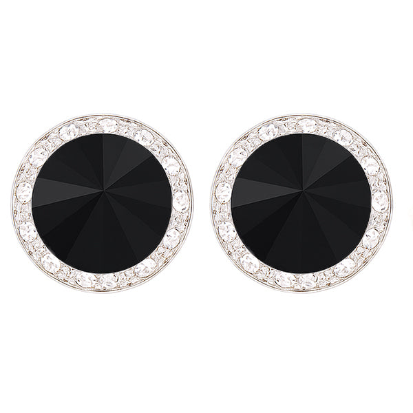 Black Stone Pierced Performance Earring 13mm