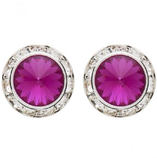 Fuchsia Stone Clip Performance Earrings 17mm