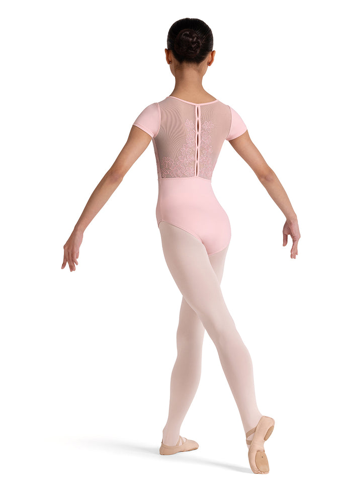 Girls Mei Floral Cap Sleeve Leotard