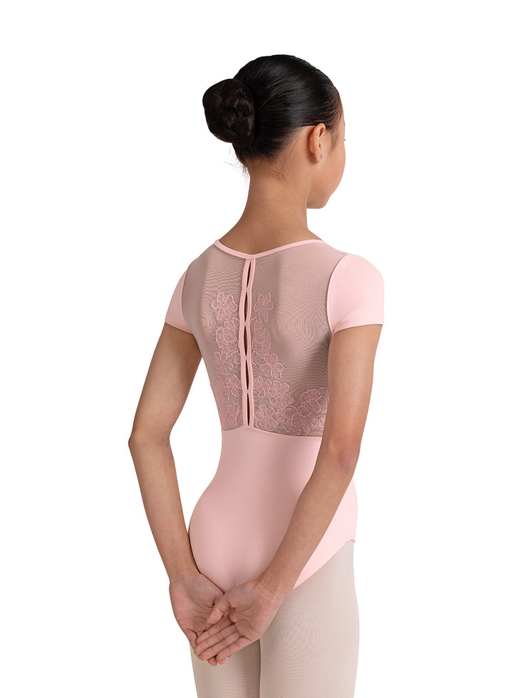 Girls Mei Floral Cap Sleeve Leotard