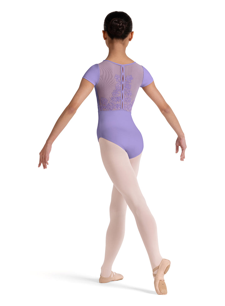 Girls Mei Floral Cap Sleeve Leotard