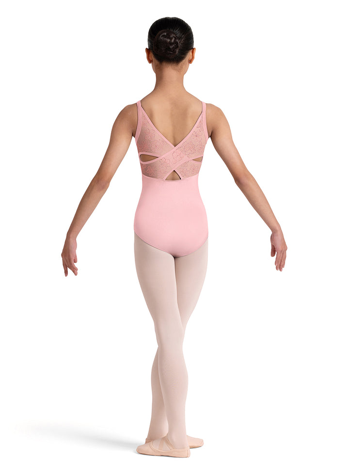 Girls Jazz Floral Cross Back Leotard