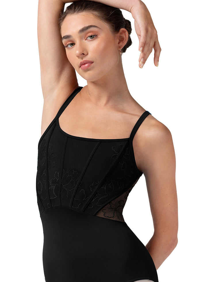 Mia Floral Mesh Back Leotard