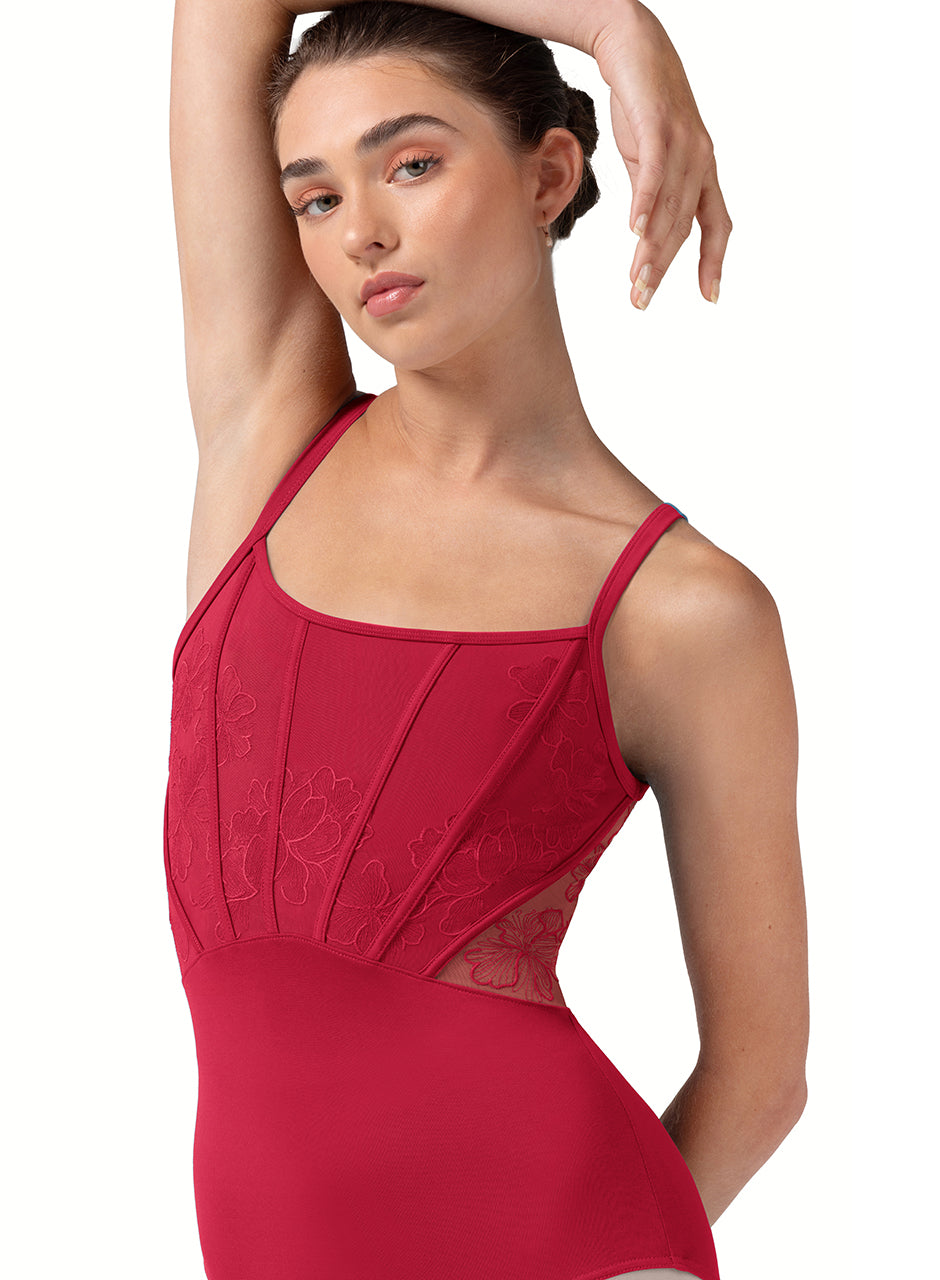 Mia Floral Mesh Back Leotard