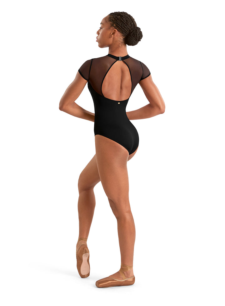 Ladies Mock Neck Cap Sleeve Leotard
