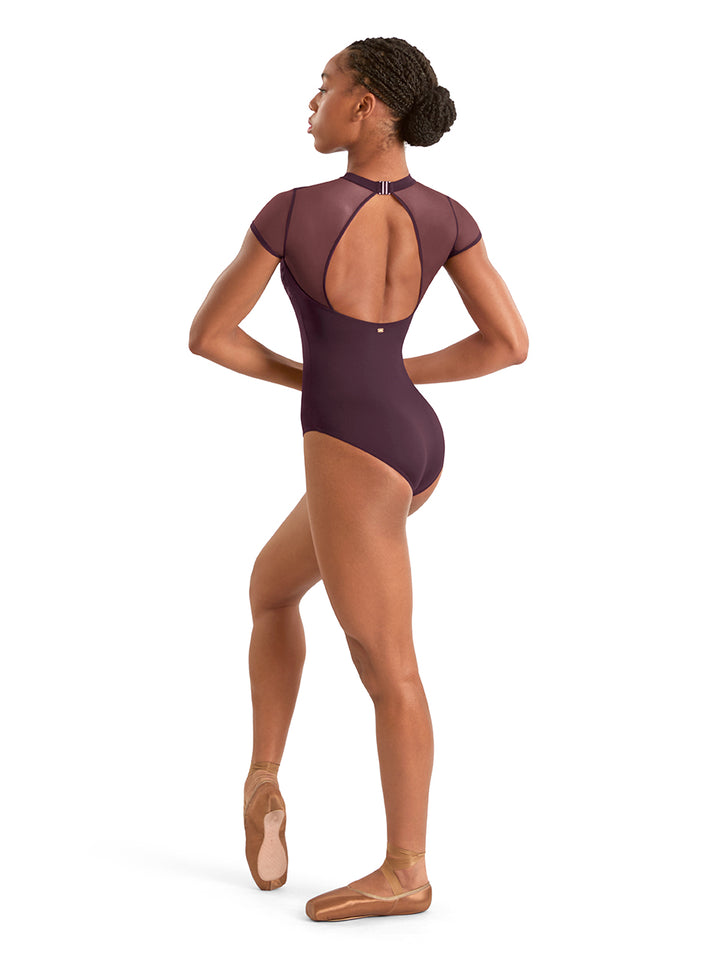 Ladies Mock Neck Cap Sleeve Leotard