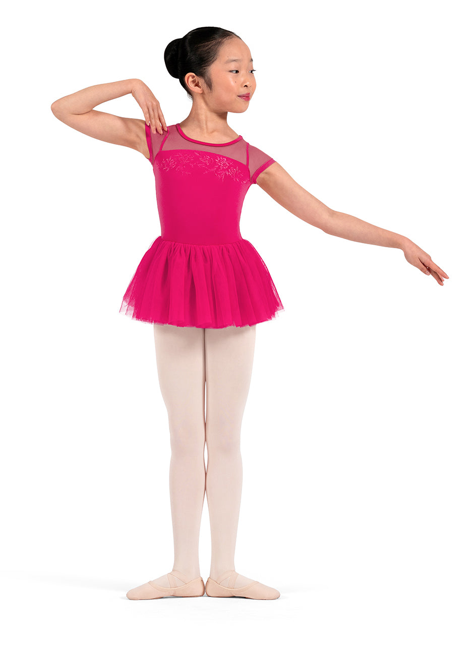 Girls Mirella Cap Sleeve Tutu Leotard