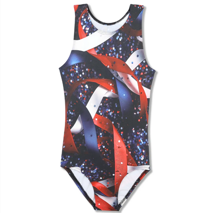 Patriotic Ribbon Racer Back leotard