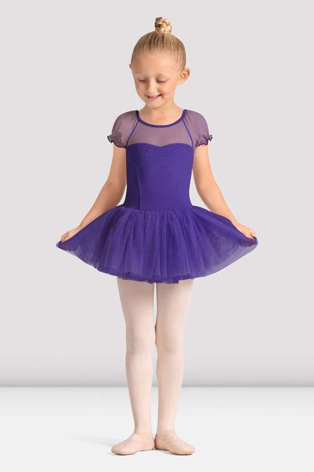 Girls Mirella Celestia Short Sleeve Printed Tutu Dress