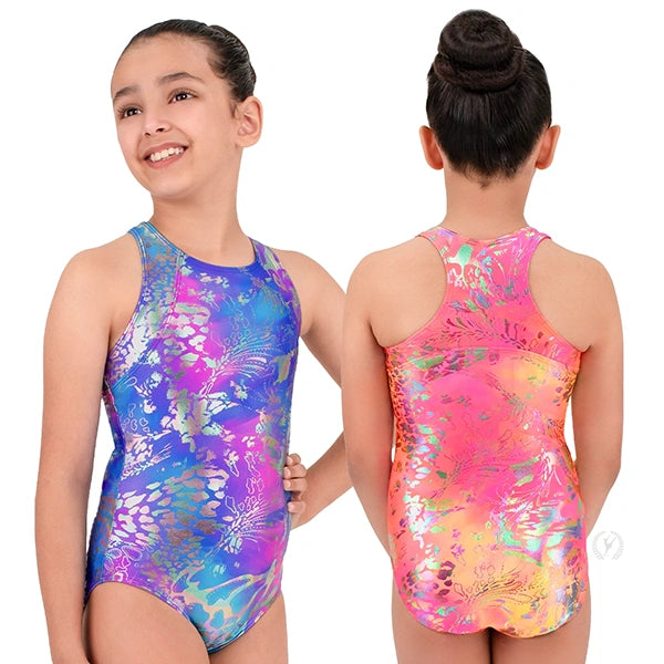 Girls Neon Safari Racerback Leotard