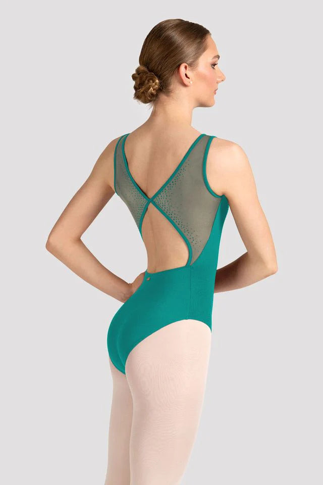 Ladies Mirella Celeste Boat Neck Printed Leotard