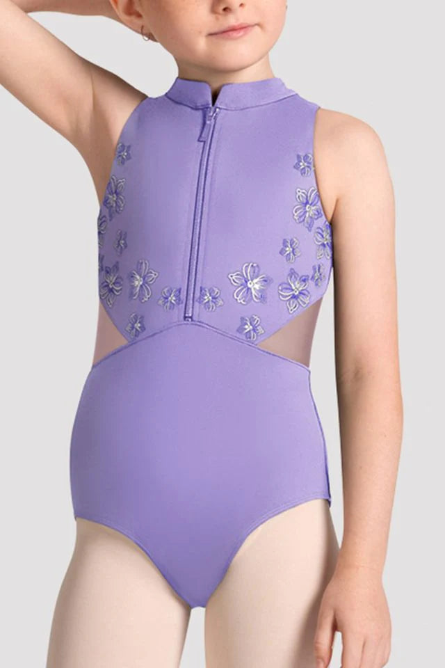 Girls Cayla Zip Front Leotard