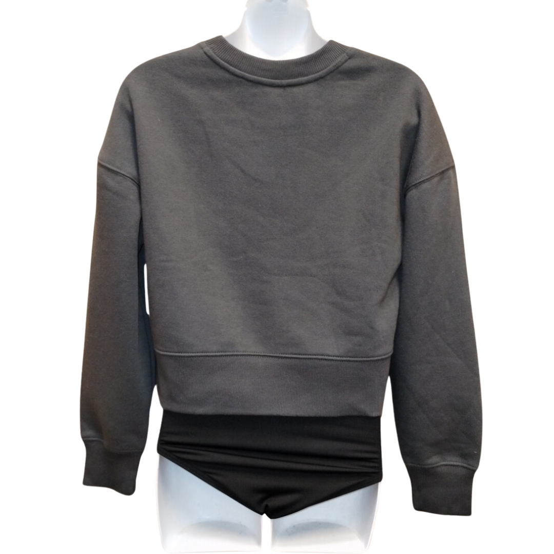 All That Jazz Cropped Sweatshirt in Charcoal