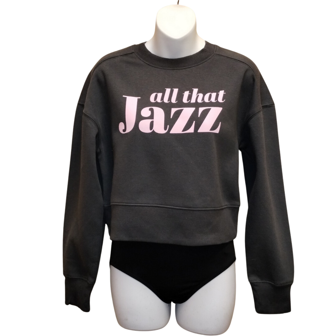 All That Jazz Cropped Sweatshirt in Charcoal