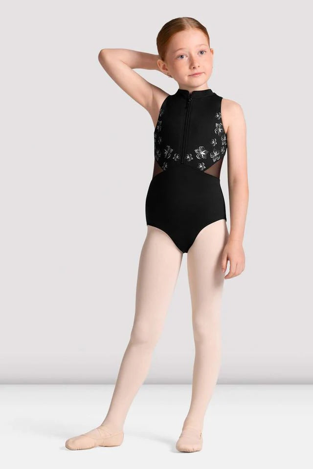 Girls Cayla Zip Front Leotard